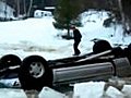 Car Almost Gets Towed Out of Frozen Lake