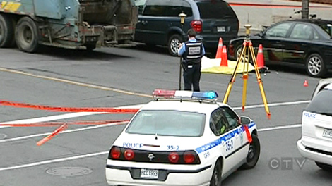 Latest : Cyclist killed : CTV Montreal: Cyclist struck and killed by garbage truck