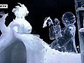 Künstler meißeln André Rieu in Eis