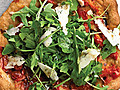 Individual Pizza with Arugula and Tomatoes