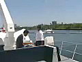 Royalty Free Stock Video SD Footage Crew Members on a Large Yacht Docked on the Intracoastal Waterway in Ft. Lauderdale,  Florida