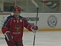 Vladimir Putin shows off his ice hockey prowess