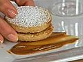 Postre gourmet de horchata y alfajor