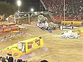 Monster Truck Pulls Big Trick