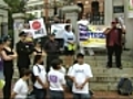 Dozens protest Arizona immigration law in Boston