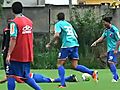 Ronaldinho fulmina a Deivid con la mirada...