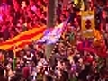 Fans clash with police amid Barca celebrations