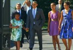 Obama family walks to church from White House