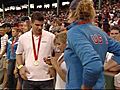 Olympians honored by Red Sox