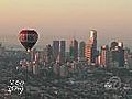 Hot air ballooning over Melbourne,  Australia.