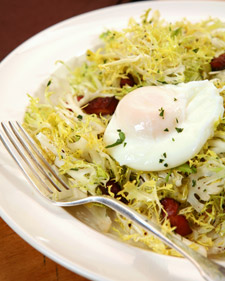 Frisee Salad with Lardons and Poached Eggs