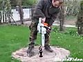 Opening Bottles With A Chainsaw