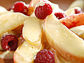 Zabaglione with Fresh Peaches and Raspberries