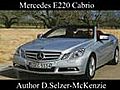 Mercedes E 220 CDI Cabriolet Autotest SelMcKenzie Selzer-McKenzie