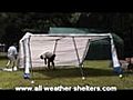 Outdoor garden party canopy installation - easy up assembly