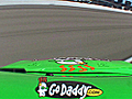 Danica spins,  saves it during practice