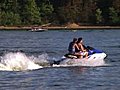 Young Couple On Jet Ski Stock Footage