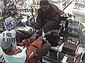Surveillance video of a robbery at Sunoco store