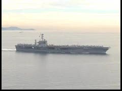 USS George Washington Exits Busan Port