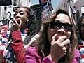 Protesters Bite into Apple