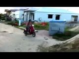 Moped Jump On Pile Of Sand