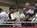 Vendors sell sports memorabilia at National Convention