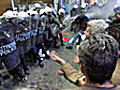 Greece debt crisis: Protesters clash with riot police