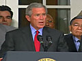 Bush assesses Katrina devastation