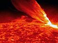 Raw Video: Large Solar Flare Erupts