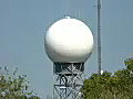 Royalty Free Stock Video HD Footage Radar Dome and Communications Towers in South Florida