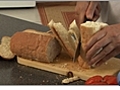 Italian Recipes - Cutting and Preparing the Bread for Papa al Pomodoro