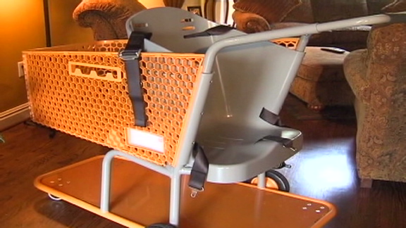 Mom invents special needs shopping cart