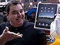 Customers line up for iPad