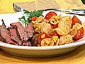 Flank Steak paired with Tasty Pasta