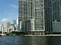 Stock Video Pan Up to High Rise Condos in Downtown Miami,  Florida Royalty-Free HD Footage