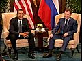 Russian President Medvedev has meeting with President Obama in Singapore