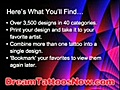 Find tattoo designs, like hearts, cross, and name tattoos!