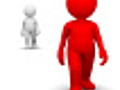 3D Character walking,  He following the red man