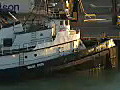 Royalty Free Stock Video HD Footage Tugboat in the Harbor in Maui,  Hawaii