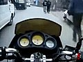 biker films crash