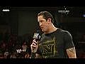 WWE : Monday night RAW : Wade Barrett (leader of the Nexus) invites John Cena  to the ring (06/12/2010).