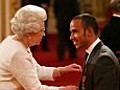 Lewis Hamilton receives his MBE