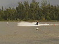 Royalty Free Stock Video HD Footage Wide Shot of a Jet Ski on a Lake in Ft. Lauderdale,  Florida