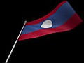 Laos Flag Stock Footage