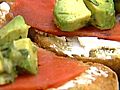 Recipe:  Smoked Salmon Crostini With Mexican-Inspired Avocado Salad