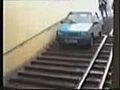 Taking the stairs with car