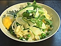Ricotta,  spring vegetables and tarragon pasta