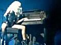 GaGa plays piano with her foot