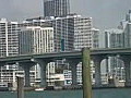 Royalty Free Stock Video HD Footage Zoom In and Out to City Skyline on the Intracoastal Waterway in Miami,  Florida