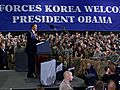 President Obama Leads Troop Rally at Osan Air Base